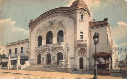 Tunesien Tunis 1911 Le Theater Stadttheater Vintage Postkarte