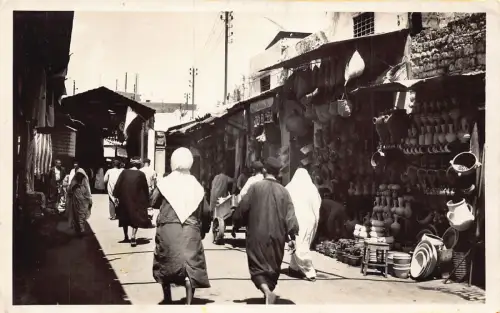 Tunesien Tunis Rue Sidi-Mahrez Töpferei Vintage Postkarte