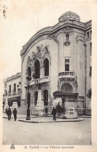Tunesien Tunis Le Theatre Municipal Vintage Postkarte