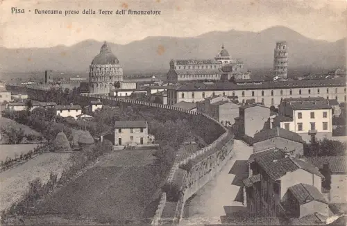 C079 Italien Pisa Panorama preso dalla Torre dell'Amanzatore Vintage Postkarte