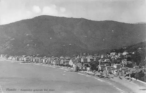 C079 Italien Alassio Panorama generale dal mare Vintage Postkarte