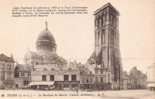 Frankreich Touren Basslique St Martin Jean Bart Enfants Kirche Vintage Postkarte