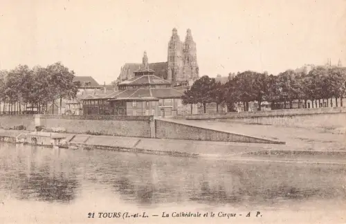 Frankreich Touren La Cathedrale et le Cirque Vintage Postkarte