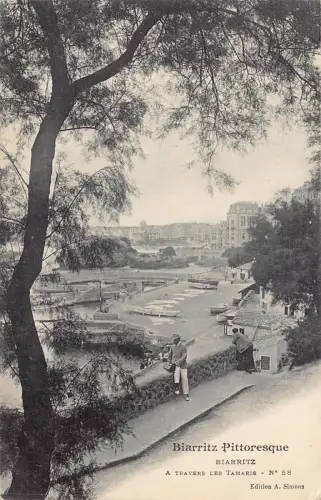 Frankreich 1907 Biarritz Travers les Tamaris Pittoresque Ansicht Vintage Postkarte
