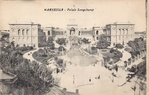 Frankreich Marseille Palais Longchamp Palace Vintage Postkarte
