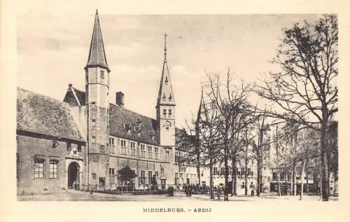 Niederlande Middelburg Abdij Vintage Postkarte