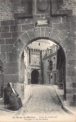 Frankreich Mont St Michel Tor des Boulevard Vintage Postkarte