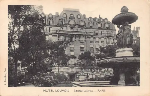 Frankreich Hotel Louvois Square Louvois Paris Vintage Postkarte