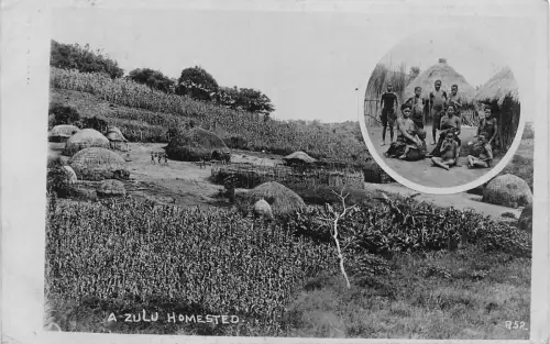 Südafrika 1911 A Zulu Homested RPPC Vintage Postcard