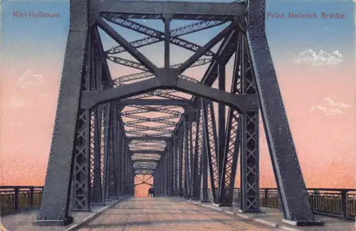 Deutschland Kiel Holltenau Prinz Heinrich Brücke Vintage Postkarte