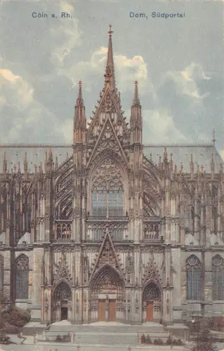 Deutschland Köln a Rh Dom Süd Eingang Vintage Postkarte