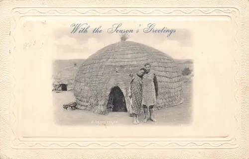 Südafrika 1904 Grüße Familie Hutt ethnische Vintage Postkarte