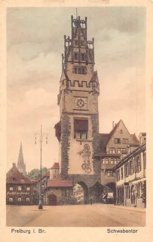 Deutschland Freiburg i Br Schwabentor Turm Vintage Postkarte