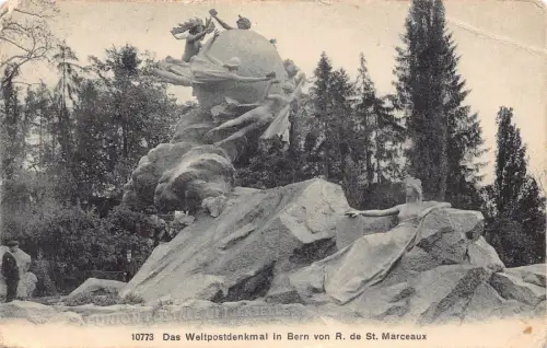Schweiz 1911 Weltpostdenkmal Denkmal Bern St Marceaux Vintage Postkarte