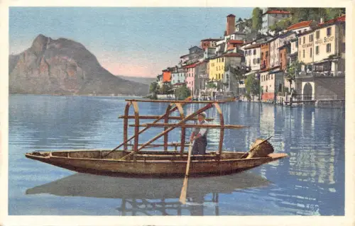 Schweiz 1951 Lago di Lugano Gandria Vintage Postkarte