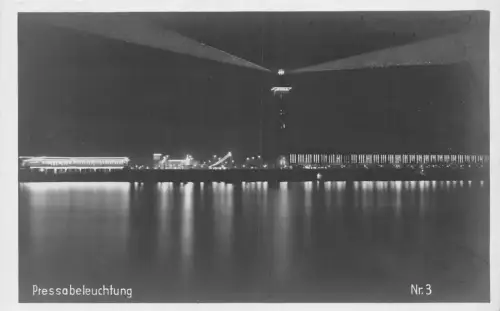 Deutschland Koeln Pressabeleuchtung Leuchtturm bei Nacht Vintage Postkarte