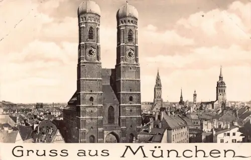 Deutschland 1956 Gruss aus Muenchen München Vintage Postkarte