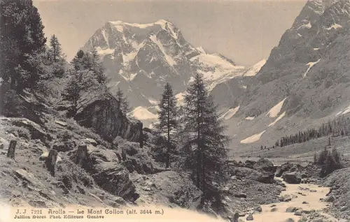 Schweiz Arolla Mont Collon Berg Vintage Postkarte