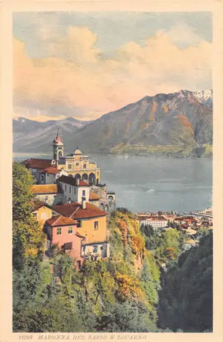 Schweiz Madonna del Sasso e Locarno Vintage Postkarte