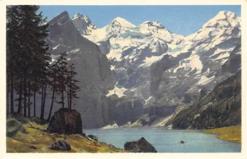 Schweiz Kandersteg Oeschinensee Bluemlisalp Fruendenhorn Berg Postkarte
