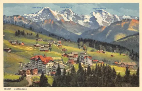 Schweiz Beatenberg Berggipfel Vintage Postkarte