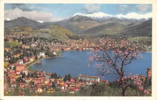Schweiz Lugano Panorama Vintage Postkarte