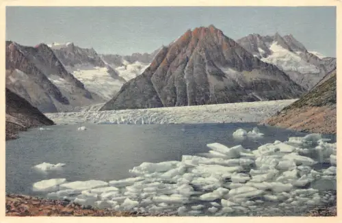 Schweiz Maerielensee am Gr Aletschgletscher See Vintage Postkarte