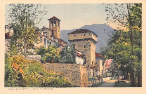 Schweiz Locarno Casa di Ferro Vintage Postkarte