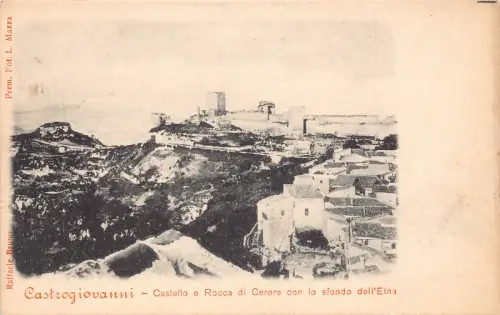 Italien Castrogiovanni Castello e Rocca di Cerere dell'Etna Schloss Postkarte
