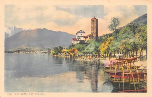 Schweiz Locarno Rivapiana Vintage Postkarte