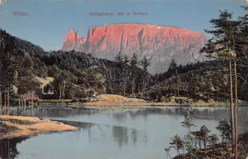 Schweiz Ritten Ritten Wolfsgrubner See Schlernsee Vintage Postkarte