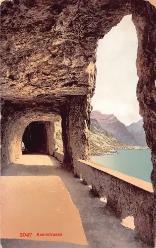 Schweiz Axenstrasse Tunnel Vintage Postkarte
