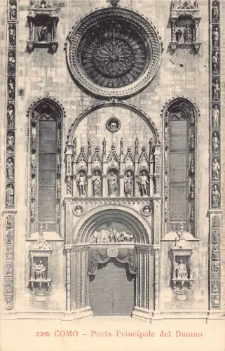 Italien Como Porta Principale del Duomo Vintage Postkarte