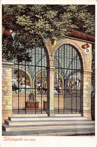 Schweiz Tellskapelle Vierw See Kapelle Vintage Postkarte