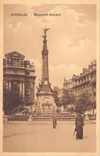 Belgien Bruxelles Brüssel Denkmal Anspach Vintage Postkarte
