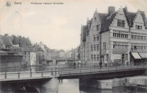 Belgien 1907 Gand Anciennes Maisons Flamandes Vintage Postkarte