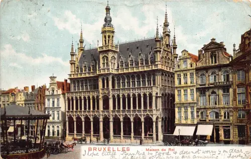 Belgien 1905 Bruxelles Brüssel Maison du Roi Vintage Postkarte