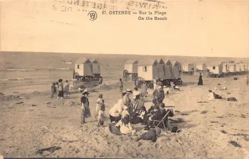 Belgien 1926 Ostende Ostende Am Strand Menschen Kinder Vintage Postkarte