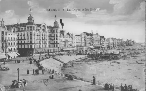 Belgien Ostende Digue et les Bains Vintage Postkarte