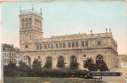 Belgien Ostende Neue Post Vintage Postkarte
