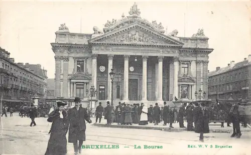 Belgien Bruxelles Brüssel La Bourse Vintage Postkarte