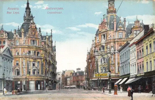 Belgien Anvers Antwerpen Rue Leys Leystraat Patisserie Vintage Postkarte