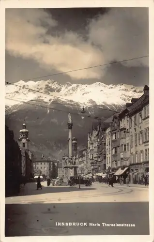 Österreich 1936 Maria Theresienstraße Auto Berg Innsbruck Oldtimer Postkarte
