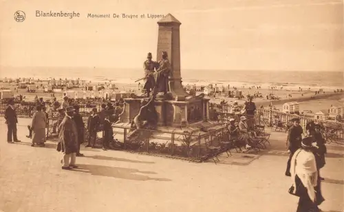 Belgien Blankenberghe Monument de Bruyne et Lippens Vintage Postkarte