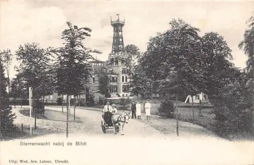 Niederlande Sterrenwacht nabij de Bildt Eselskutsche Vintage Postkarte