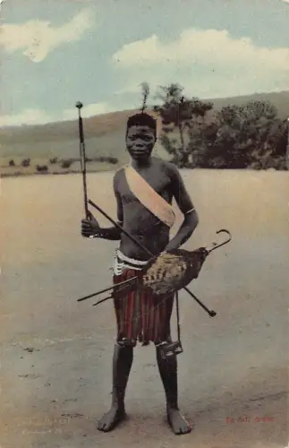 Südafrikaner gebürtiger junger Krieger ethnischer Vintage Postkarte