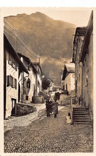 Schweiz Pontresina Dorfgasse Berg Vintage Postkarte