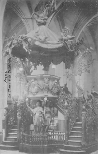 Belgien Anvers Antwerpen La Chaire eine Kathedrale Vintage Postkarte