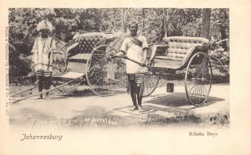 Südafrika Johannesburg Ricksha Boys Vintage Postkarte