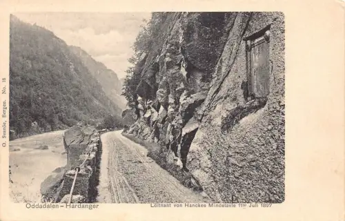 Norwegen Oddadalen Hardanger Loitnant von Hancks Midetavle Postkarte